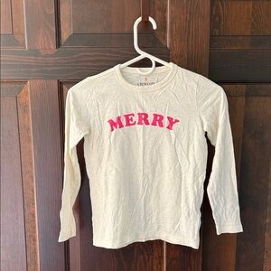 Crewcuts Kids Long Sleeve Tee with Pink 'Merry' Print